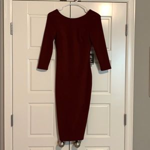 Express maroon body con type dress